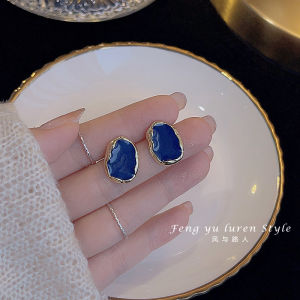 Geometric Blue Drop Earrings Irregular Cold Style New Arrival Fresh out Alloy Geometric Pattern Womens Earrings Fashion Jewelry