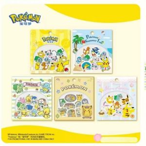Bandai | Genuine Anime Pokemon Stickers Pikachu Cartoon Graffiti Decals Laptop Stationery Sticker Toys Decoration for Girls