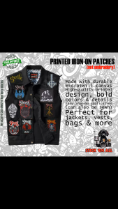 GHOST -inspired Printed Iron-On DIY Patches for Jacket Decoration. Features 2026 patches with band logos and album art. Suitable for customizing denim jackets. Ideal for rock music enthusiasts.