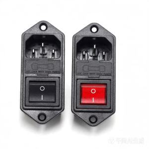 10A 250V IEC320 C14 AC Power Socket Connector With 10A Fuse and Rocker Switch for Pcb Mounting