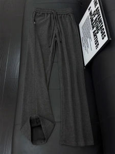 CHENMU | Black Herringbone Pattern Mens Long Knitted Pants