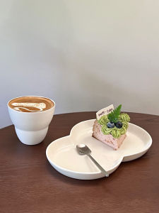 Bộ Tách Cà Phê Bằng Gốm Trắng Tối Giản Phong Cách Bắc Âu Bát Đựng Đồ Ăn Nhẹ Tách Cốc Đựng Nước Đĩa Đựng Thức Ăn Sáng Bộ Đồ Ăn