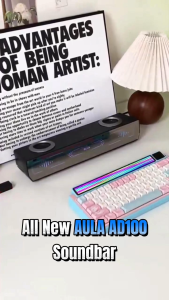 AULA AD100 Gaming Speaker Dual Mode BT5.4 Bluetooth Soundbar 2.0 Sound Channel Touch Key Microphone Wired RGB Speaker