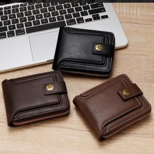 Retro Horizontal Wallet – Large Capacity with 7 Card Slots Zipper Coin Pocket & ID Window Driver’s License Holder