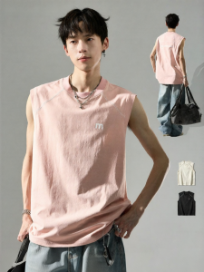 SZON | Ice Silk Quick-Dry Breathable Letter Print American Style Visible Stitch Vest