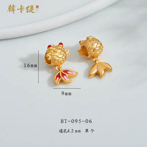 Handmade DIY Beaded Bracelet Fox And Sand Goldfish Design Year of Fish Leftover Happiness Woven Jewelry Accessories