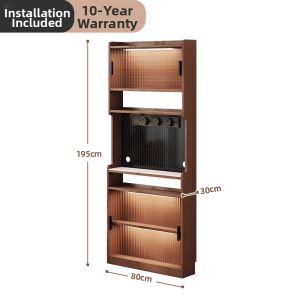 Vintage Ultra-Thin Narrow Storage Cabinet 30cm