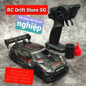 [New 2025] Xe đua điều khiển từ xa RC Mini Drift có Servo lái 9g Fiesta 1:24 dẫn động 4WD tốc độ cao +30km/h hỗ trợ điều tốc điều khiển bằng điện thoạt qua Bluetooth