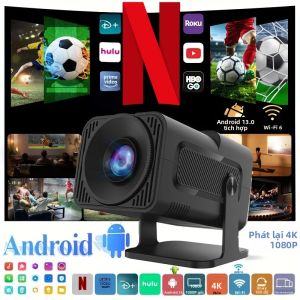 Máy Chiếu DEYSINN 4K Android 13 Độ Phân Giải Gốc 1080P Độ Sáng 390ANSI Wifi6 Kép BT5.0 1920x1080P Rạp Chiếu Phim Di Động Phiên Bản Nâng Cấp HY300