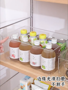 Transparent Acrylic Storage Box Kitchen Pantry Desktop Organizer Tray for Snacks Supplies