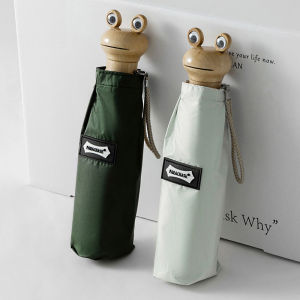 Parachase Portable Mini Umbrella Woman Frog Head Cute Sun Umbrella Lightweight UV Protection 420T Rain Umbrella Waterproof