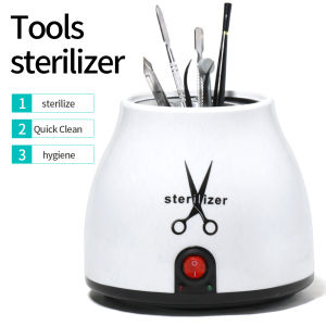 YIKOOLIN 100W Nail Tool Sterilizer Pot High Temperature to Clean Nail Tool Disinfectant Jar Tweezer Disinfectant Container