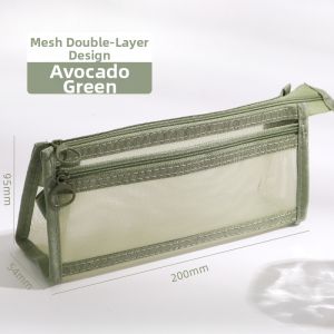 Stylish Mesh Simple Large Capacity Pen Pencil Case Bag