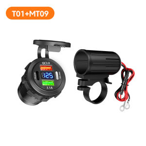 OLAF | 120w Motorcycle Modification Charger USB+Type-C Fast Charging Digital Display Adapter For iPhone Xiaomi Huawei Samsung Cellphone