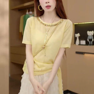 Fashion Stylish Beaded Lace-up Top