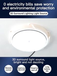 Solar Light Ceiling Lamp Indoor LED home Balcony Garden Outdoor With Panel Solar Bulb Garden lights 太陽能燈戶外 led