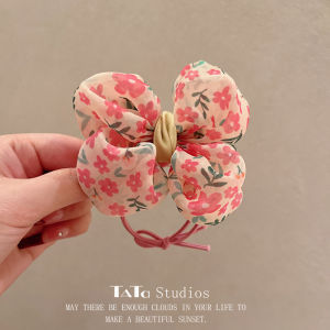 กิ๊บติดผมลายจุดดอกไม้ผีเสื้อสําหรับเด็ก ยืดได้ Bands Forest System เด็กทารก เครื่องประดับผมที่คาดผมแบบมวยหาง