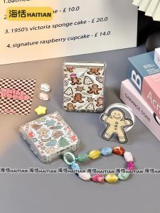 Haitian Magnetic Absorption Cartoon Gingerbread Man Christmas Tree Phone Case for Samsung Fold/Flip Series Wireless Charging Stand Cover