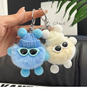 NALLCHEER ขนกระต่าย ใหม่กระเป๋าน่ารักเอลฟ์ ขนาดเล็กห้อยตกแต่งตุ๊กตาผ้ากำมะหยี่พวงกุญแจรถ