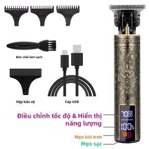 Máy Cắt Tóc Không Dây Có Thể Sạc Lại Bằng USB T9 Máy Cạo Râu Chuyên Nghiệp Dành Cho Nam Bộ Máy Cắt Tóc Cầm Tay Có Lưỡi Dao Bằng Thép Không Gỉ Sạc Nhanh Thời Gian Hoạt Động 80 Phút