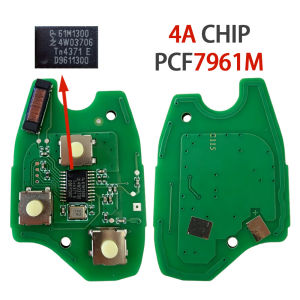 4A Chip PCF7961M 433MHz Remote Car Key PCB For Renault Clio Kangoo Master Modus Logan Twingo 2/3 Buttons Circuit Board