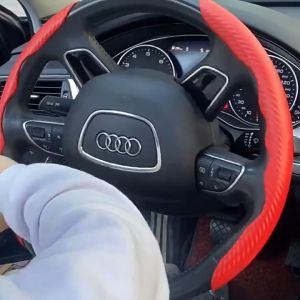 Car cover carbon fiber pattern steering wheel cover grip cover jacket fit non-slip