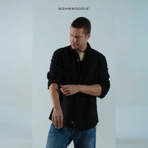 Bombboogie Kemeja Pria Regular Falcon Black 24911B5BK