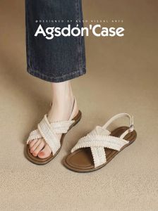 Agsdon | Summer Beach Sandals for Women Flat Woven