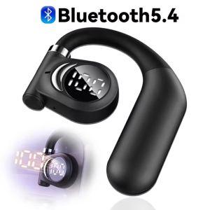 หูฟังห้อยหูบลูทูธไร้สาย5.4กันน้ำพร้อมไมโครโฟนหูฟังตัดเสียงรบกวรแสดงผลดิจิตอลผ่านกระดูกสำหรับขับรถ