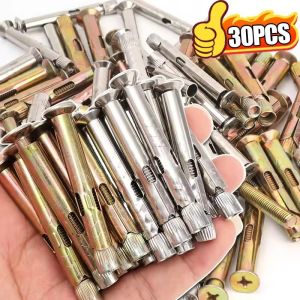 10PCS Stainless Steel Expansion Screws Carbon Steel Cross Flat Head Expansion Bolt for Concrete Wall Screws Fasteners Bolt