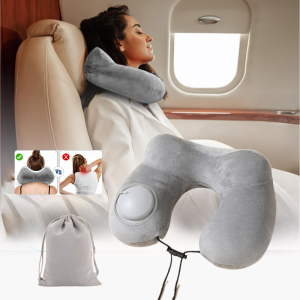 U-shaped Inflatable Travel Pillows Portable Air Pillow Neck Support Cushion Comfortable Sleeping Pillow Press To Inflate Pillow