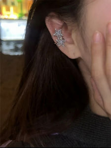 Adjustable Gold Plated Copper Five-Pointed Star Earring Clasps Womens Fashion Jewelry Crystal Simulated Stones Elegant Daily Wear