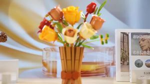 Creative Romantic Flower Bouquet Vase Building Blocks Idea Home Decoration Eternal Flower Construction Toys Girls Valentine Gift