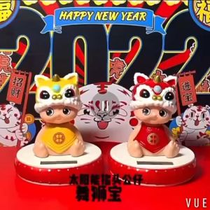 Lucky Cat Fortune Home Decoration Ornaments Biksu Singa Imlek Maitreya Cute Chinese Japan Solar Powered Kucing Lambai Hoki Pemanggil Keberuntungan Tenaga Surya 10 cm