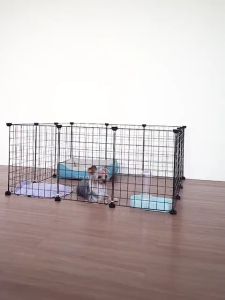 35*35cm DIY Frame Steel Panel Extendable Dog Cage Pet Cage Stackable Pet Cat Rabbit Cage Pet Metal Wire Kennel Extendable Pet Fence