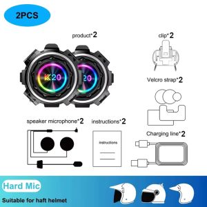 Aitemay 1/2pcs K202X Motorcycle Helmet Bluetooth Headset 6.0 800M Intercom For 2 Riders IP65 Waterproof Handsfree Call Music Sharing Stereo Bass Earphone With Mic For Motorbike Riding
