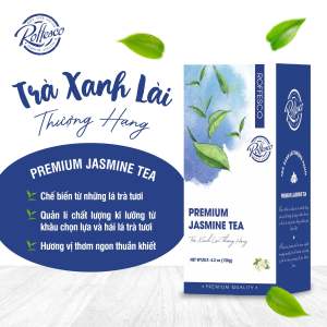 TRÀ XANH HOA LÀI THƯỢNG HẠNG ROFFESCO - PREMIUM JASMINE TEA Hương Thơm Nhẹ Nhàng Từ Hoa Lài Hộp 200g