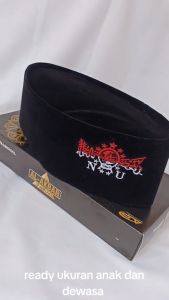 SONGKOK BORDIR NU Merah Putih - Songkok Hitam Bordir NU - Peci Hitam NU