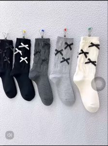 Tất Cổ Cao Gắn Nơ Phong Cách Lolita Vớ Cổ Cao Gắn Nơ Phong Cách Hàn Quốc Nhật Bản Cho Nữ VG11