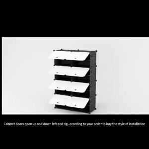 Foldable shoe cabinet storage box plastic transparent door stackable dustproof storage box home decoration