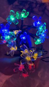 Solar LED Cherry Blossom String Lights Waterproof Fairy Flower Light Garden Lawn Wedding Christmas Sakura Lamp Indoor Decor