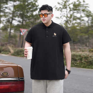 Trendy plus Size Mens Polo Shirt Loose Fit Short Sleeve Turn-down Collar Summer Fashion Casual Wear for Big Men