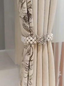 Tali Pengikat Gorden Magnet Mutiara Tanpa Bor: Kreatif Ikat Tirai Kupu-kupu Aksesoris Gorden