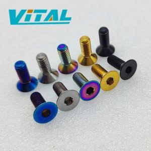 1pc Titanium M6x10mm 15mm 20mm 25mm 30mm 35mm 40mm 45mm Hexagon Socket Countersunk Head Cap Screws Titanium Bolts Bike Bolts
