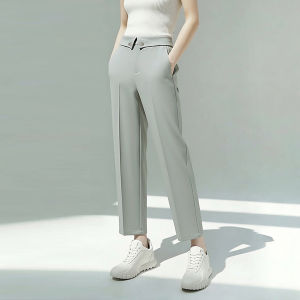 AMII | Intelligent Commuter Style Turned-Up Waist Casual Trousers
