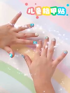 Cute Sanrio Childrens Nail Patch Girl Handmade DIY Nail Creative Fake Nail Decoration Patch Kuromi Girls Nail Art Toys