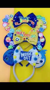 Hot Inside Out 2 Mickey Mouse Headband Movie Peripheral Theme Disney Anxiety Anger Envy Bing Bong Cute Headwear Accessories Gift