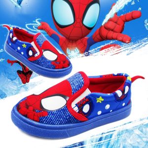 Spiderman Childrens Casual Shoes Boys Sports White Sneakers Fashion Baby Flashing Light Shoes Trendy Low Top Rubber Soles