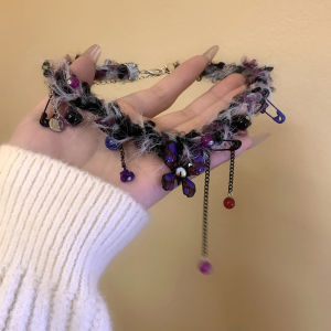 Sweet Butterfly Knitted Y2K Millennium Trendy Girl Autumn Winter Style Necklace Choker Bracelet Fresh out Fashion Jewelry