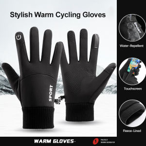 Autumn Winter Cycling Gloves Warm Men Women Hiking Anti-Slip Gloves Sports Fleece Motorcycle Drive Touch-Screen Outdoor Gloves